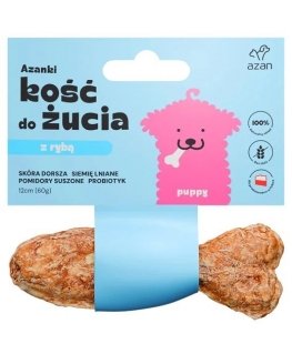 AZANKI Cod Bone su probiotikais šuniukams žuvies forma – šunų skanėstas – 12 cm