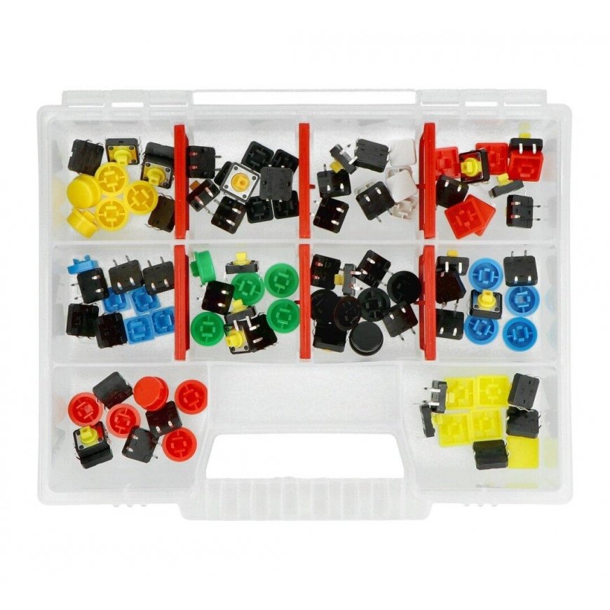 Oem 12x12mm pogu komplekts 50 gab - krāsaini vāciņi + kaste – 2