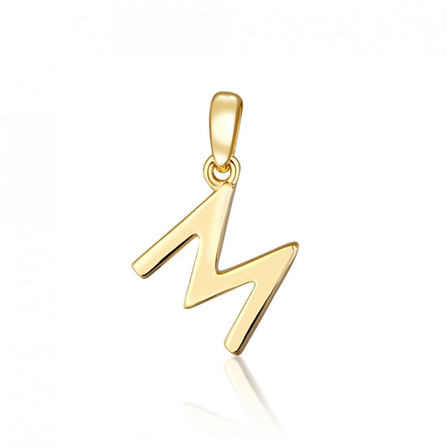 JVD Минималистичный подвеска с золотым покрытием буквы "M" SVLP0948XH2GO0M – 2
