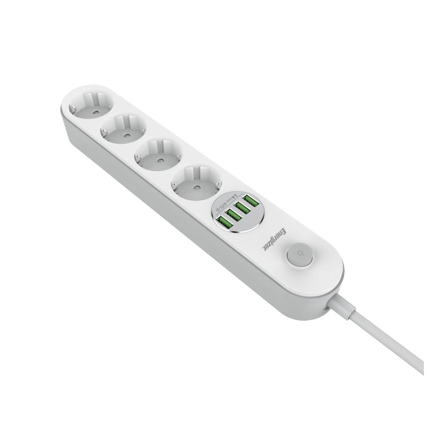 Energizer EPB2500W00EU удлинитель 2 m 4 розетка(и) Для помещений Белый – 4