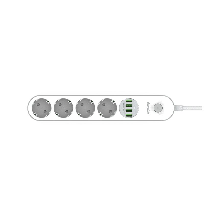 Energizer EPB2500W00EU удлинитель 2 m 4 розетка(и) Для помещений Белый – 5