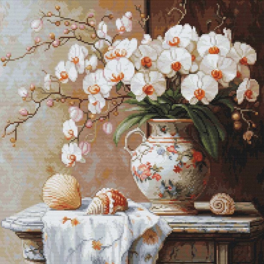 luca S Kryželiu tikanduse komplekt "Orhideede elegants" 32x32cm SB714