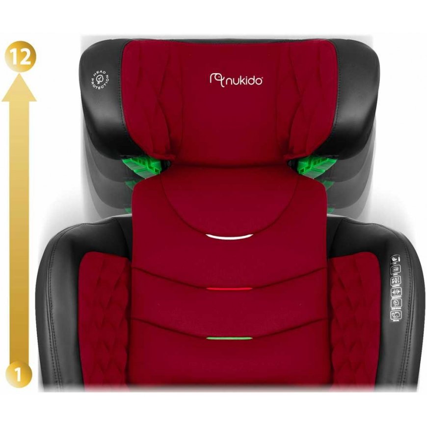 Nukido Louis -autoturvaistuin musta - punainen, 15-36 kg ISOFIX – 5