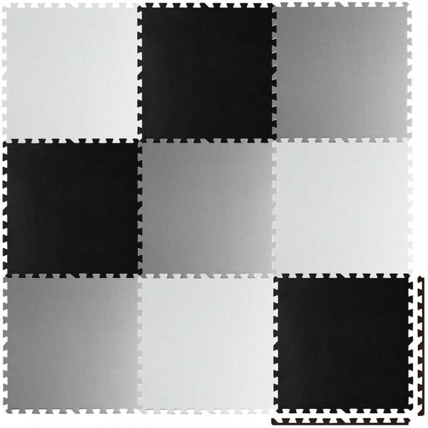 Didelis putplasčio dėlionės kilimėlis šachmatų lentos formos Ricokids 180x180cm 9 vnt. – 5