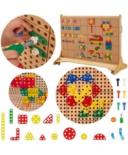 MASTERKIDZ Geometric Shape Block Set for STEM Wall Panels 260 pcs.