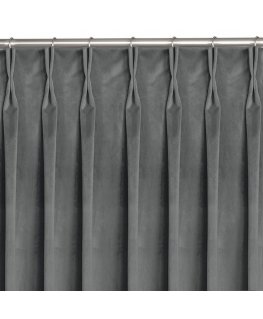 VILA graphite color, classic 'flex' curtains with double pleats, 9.5 cm, 135x225, HOMEDE