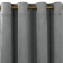 Штора VILA графитового цвета, классического золотого цвета, с металлическими петлями, велюровая, 200x245, HOMEDE Штора VILA графитового цвета, классического золотого цвета, с металлическими петлями, велюровая, 200x245, HOMEDE