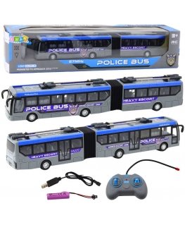Lean Toys Remote Controlled Police Bus with LED Lighting, 1:32