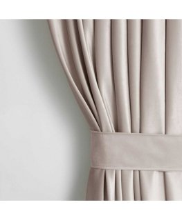 Curtains VELVET light sand color classic stripe type fabric - textile velvet 140x270 AmeliaHome