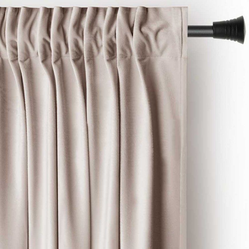 Kardina VELVET heleliiv värv klassikalise ribaga kangast - tekstiil samet 140x270 AmeliaHome – 3