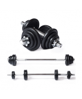 Dumbbell and lifting bar set TUNTURI Barbell/Dumbbell Set 20kg, iron