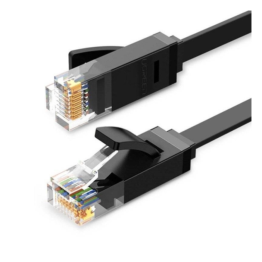 UGREEN Ethernet RJ45 Flat Network Cable, Cat.6, UTP, 10m (Black)