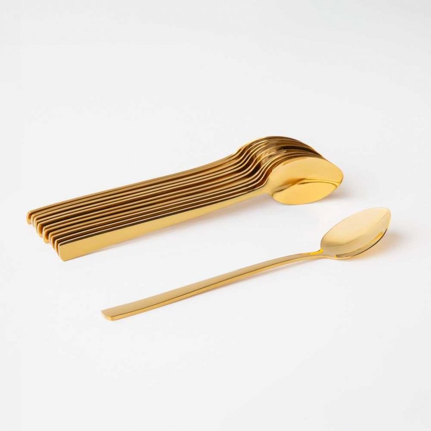 12 Prato piima lusikate komplekt, 18,5 cm, kuldne värv, AMBITION