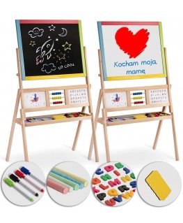 Didelė magnetinė kreidinė lenta su Ricokids laikrodžiu – įvairiaspalvė