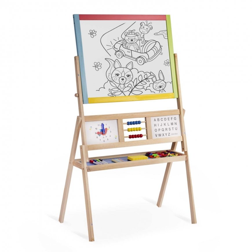 Large magnetic chalkboard with Ricokids clock - multicolored – 3