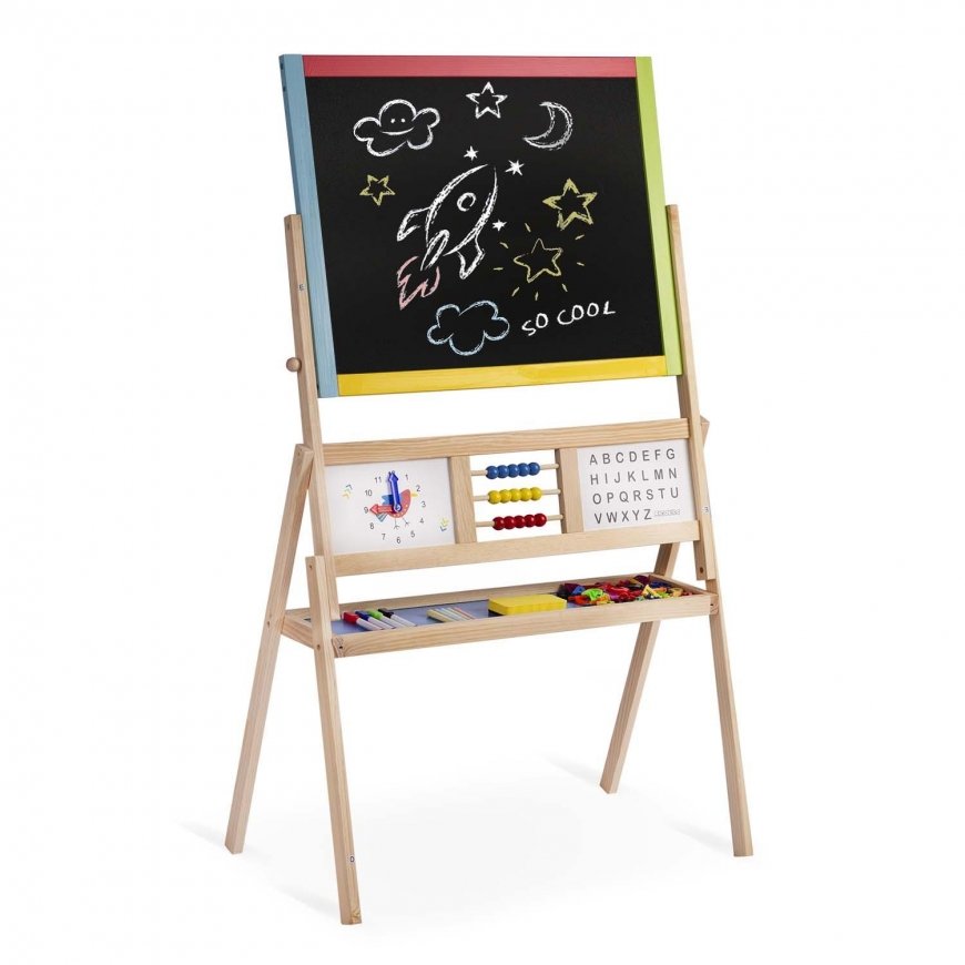 Large magnetic chalkboard with Ricokids clock - multicolored – 4