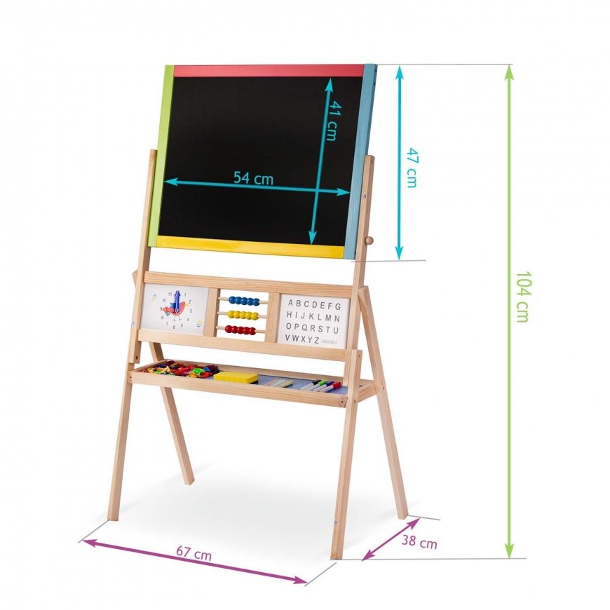 Large magnetic chalkboard with Ricokids clock - multicolored – 5