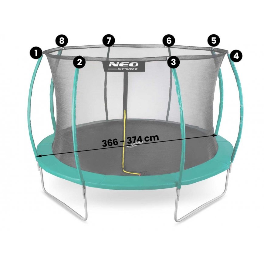 Vidējais tīkls 435 cm 14 pēdu Neo-Sport batutiem – 3