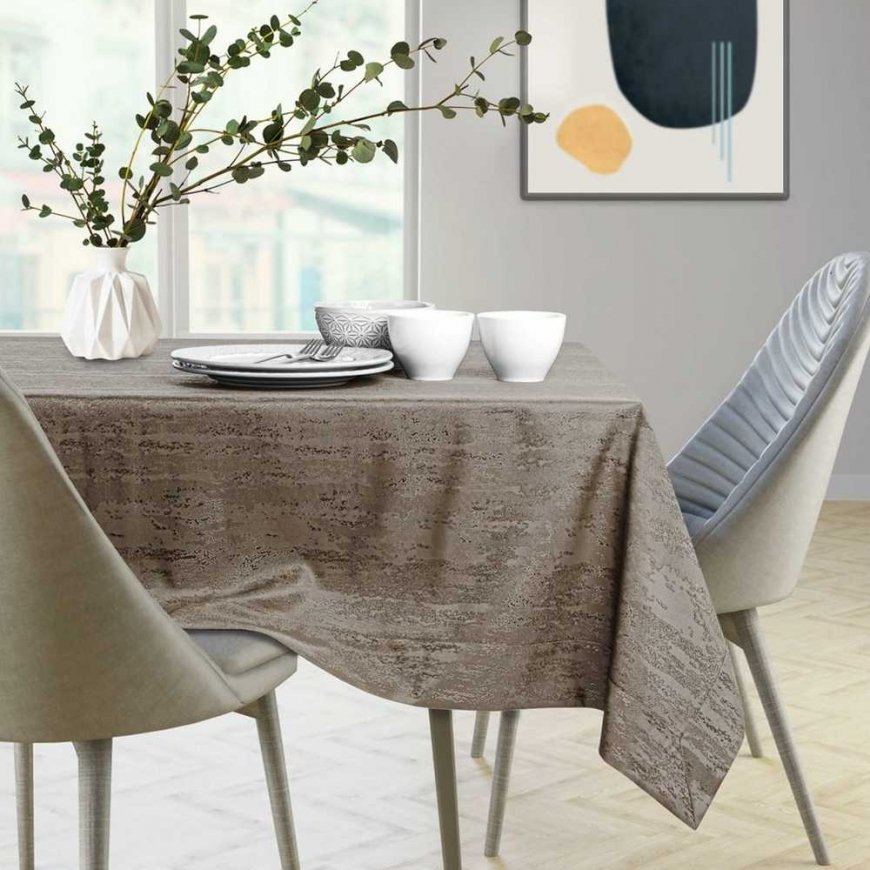 Tablecloth Vesta cappuccino pressed modern 80x80 AmeliaHome