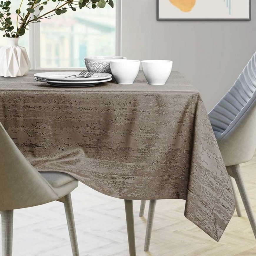 Tablecloth Vesta cappuccino pressed modern 80x80 AmeliaHome – 2
