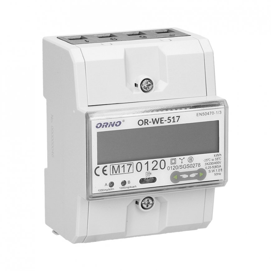 ORNO OR-WE-517 elektros skaitiklis Elektroninis Prijungiama Balta – 3