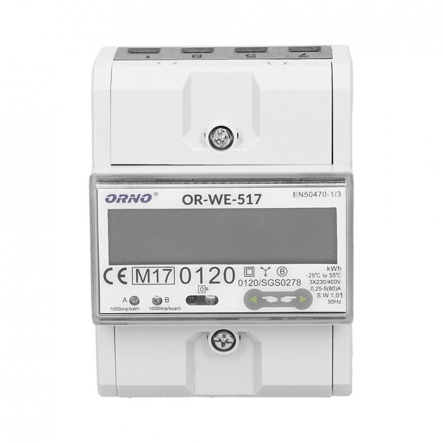 ORNO OR-WE-517 elektrības skaitītājs Elektronisks Iespraužams Balts – 4
