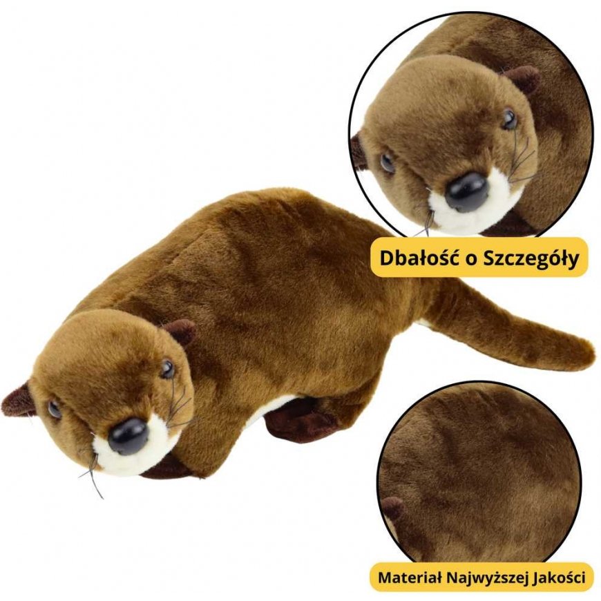 Lean Toys Pliušinis žaislas Ūdra, minkštas žaislas, rudas, 37 cm – 2