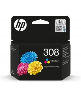 HP 308 kolmivärinen alkuperäinen mustepatruuna