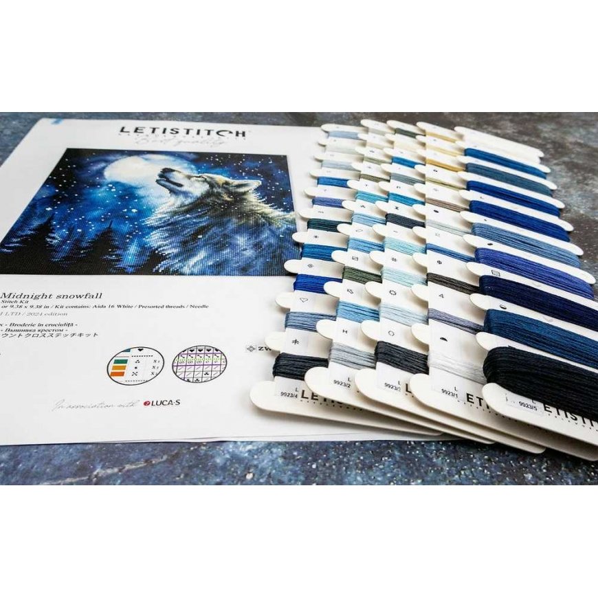 Letistitch Cross Stitch Kit "Midnight Snow" 24x24cm SLETIL9923 – 3