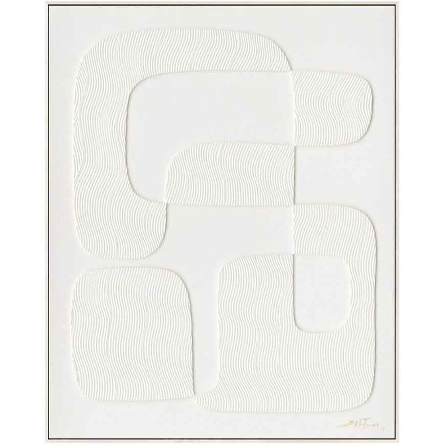 Frame Painting with frame 80x100cm, white shape