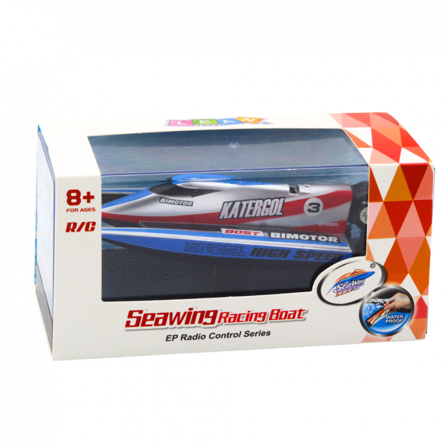 Lean Toys Remote-controlled blue-silver catamaran 14 cm – 5