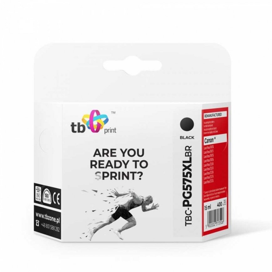 Tb Print Ink, designed for Canon Pixma TS3550i tbc-pg575xlbr, black, refurbished