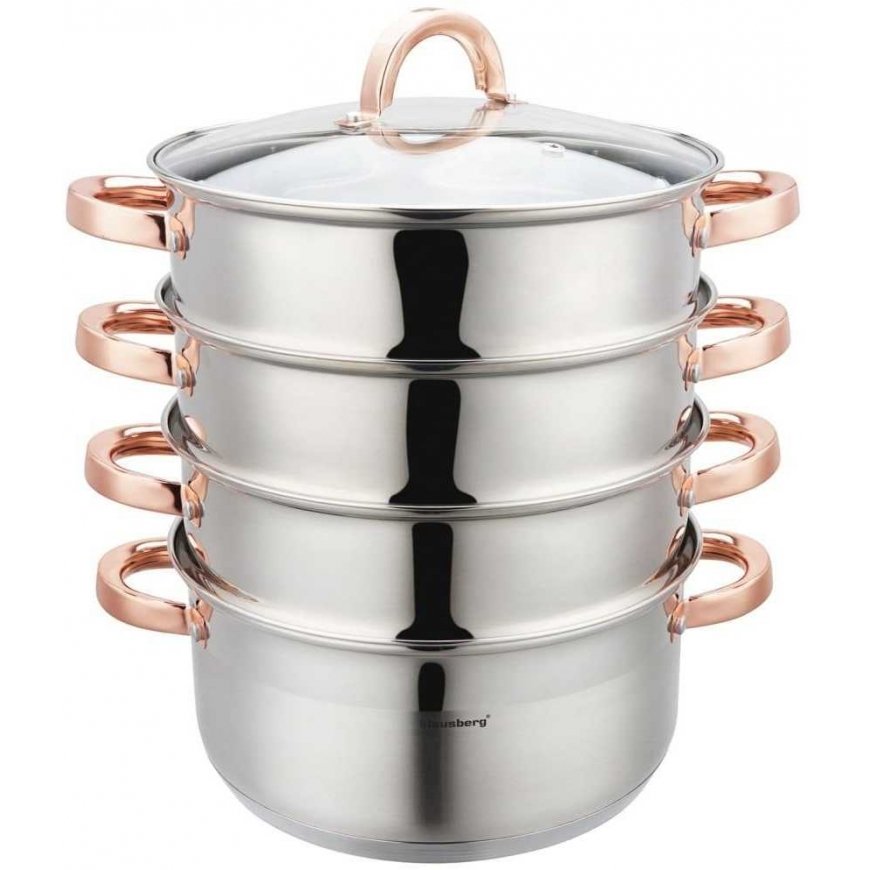 Puodas NA PARĘ KLAUSBERG 5 ELEM. 24cm KB-7736 ROŽINIS AUKSAS – 2