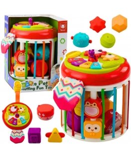 Lean Toys Silindrinen sensorinen kuutio interaktiiviset lajittelulamput kuulostavat värikkäiltä