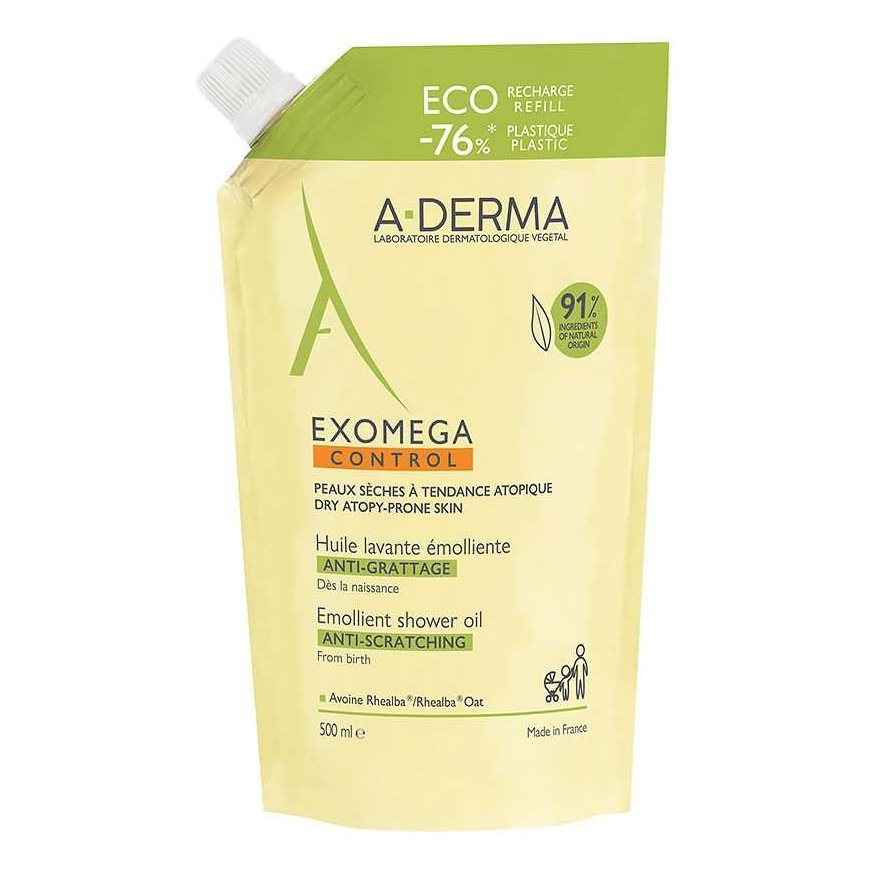 A-Derma Exomega Eco bath and shower oil refill, 500 ml – 2