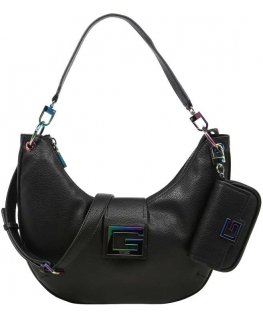 Guess Guess, Bright Side, Polyurethane, Bag, Large Hobo, Black, For Women