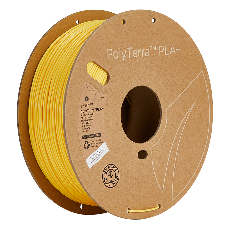 Polymaker PolyTerra PLA+ - 1kg - 1.75mm - Keltainen
