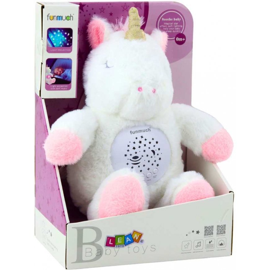 Lean Toys Plush Unicorn Sleeping Cute Toy Projector Sound – 4