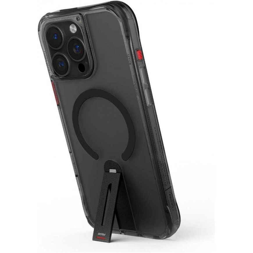 Skinarma Helix Apple iPhone 16 Pro Max magnetilise laadimise 360-kraadise pöörleva toe jaoks musta värvi telefonikaitse – 3