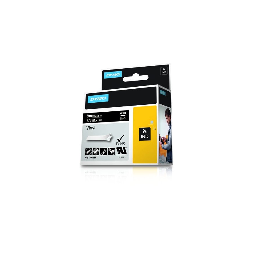DYMO 1805437 etikečių juostelė Balta ant juodo – 2