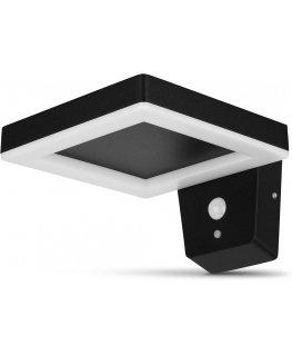 REV LED Solar wall light Square black