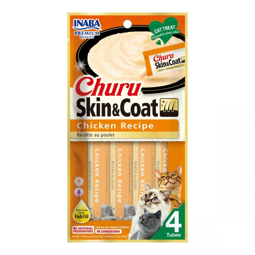 INABA Skin&Coat Chicken - cat treats - 20x14g