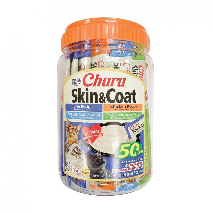 INABA Skin&Coat vištienos - katės skanėstai - 20x14g – 2