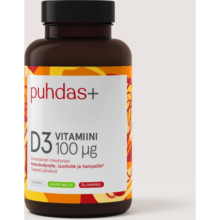 Puhdas+ Pure D3 vitamin, 100 µg