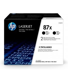 HP 87X, Упаковка 2 шт., Оригинальные лазерные картриджи LaserJet увеличенной емкости, Черные