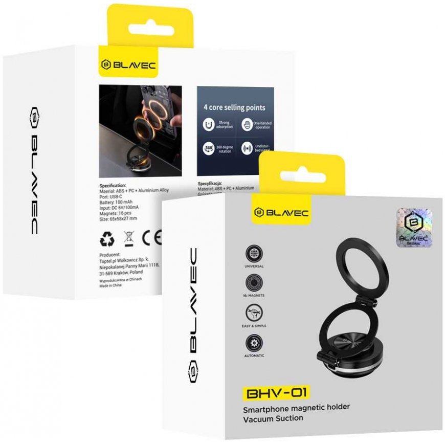 Blavec Car holder BHV-01 electric, vacuum, magnetic (BHV01-EPMB)