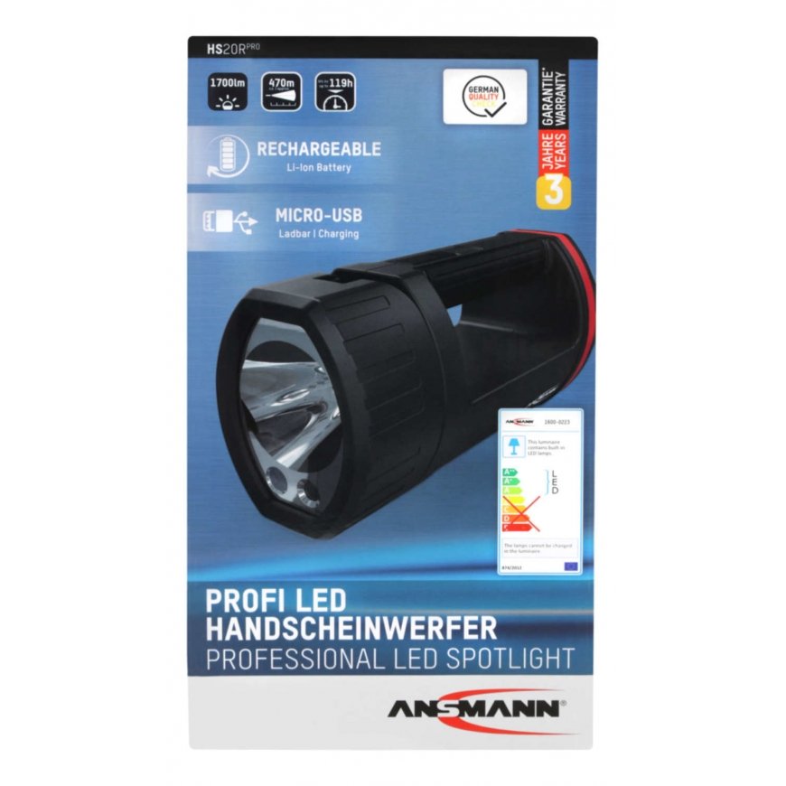 Ansmann HS20R Pro musta, Punainen Käsikokoinen taskulamppu LED – 4