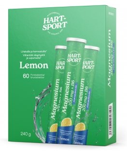 Hart-Sport Magnesium + B6 Portable Tablet, Lemon, 3 x 20 tablets