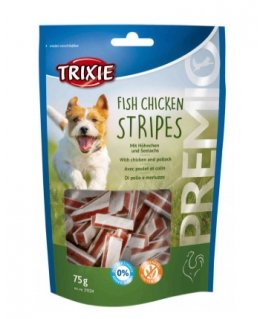 TRIXIE 31534 Dzīties pakaļ/suns Uzkodas Cālis, Zivs 75 g