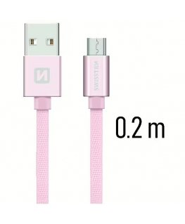 Swissten Tekstiil Kiire Laadimine Üksne Micro USB Andme- ja Laadimiskaabel 0.2m